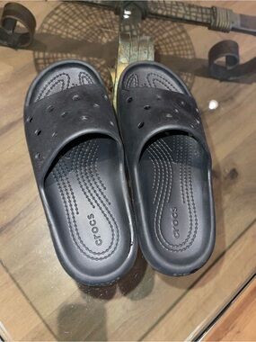 CROCS Kids Black Slip-On Slide Sandals